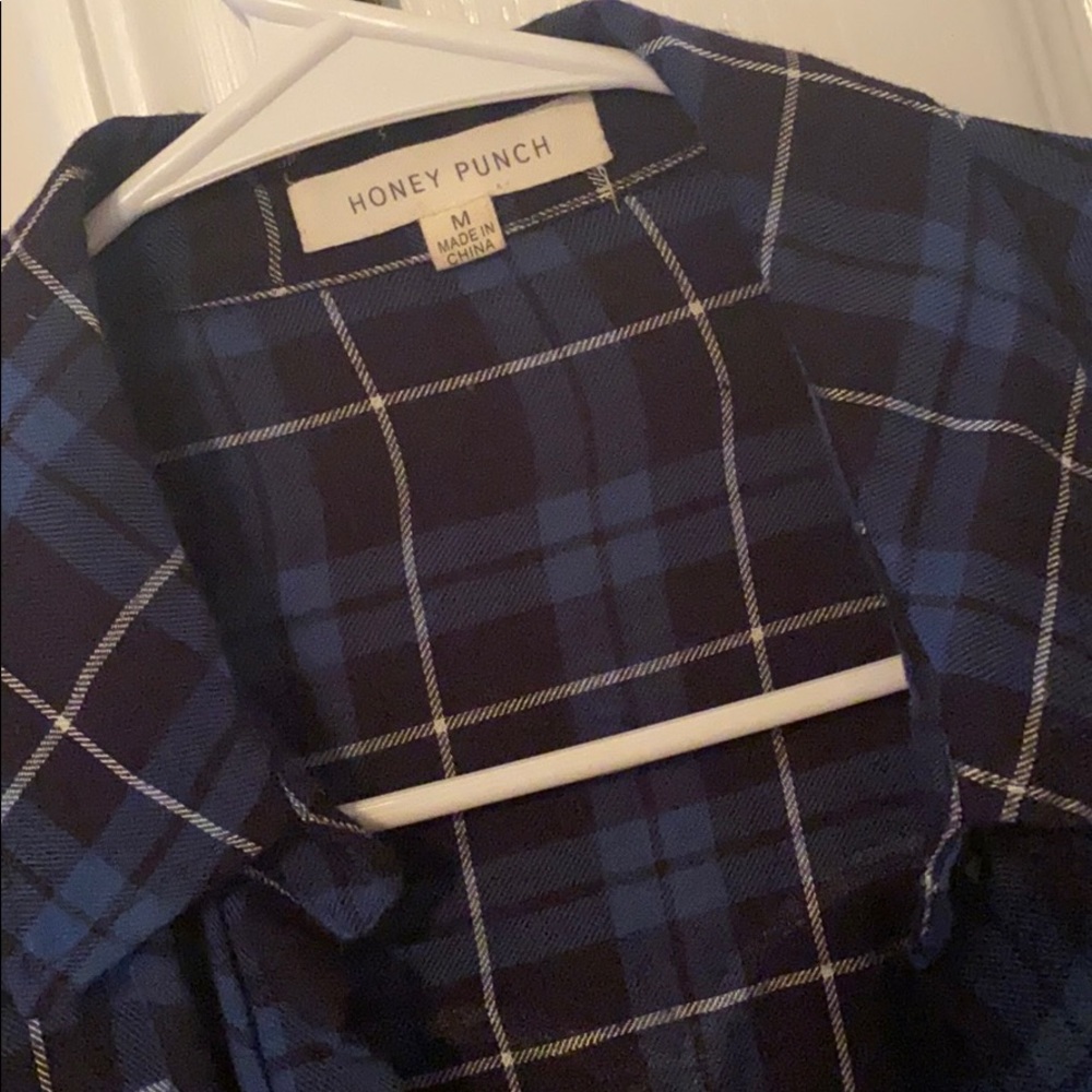 Blue Flannel Button Down Medium - image 2